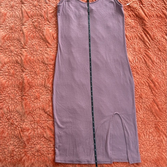 Fashion Nova Heart Hips Mauve Ribbed Bodycon Dress Side Slit - Picture 9 of 9